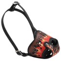 German Shepherd Muzzle, Leather with Flames