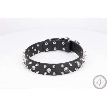 Schäferhunde Hundehalsband Leder "Jolly Roger's Spikes" FDT Artisan