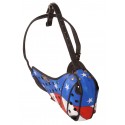 GSD Muzzle of Leather, Hand Painted Stars and Stripes