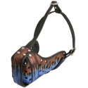 GSD Muzzle of Leather with Burning Fire Painting