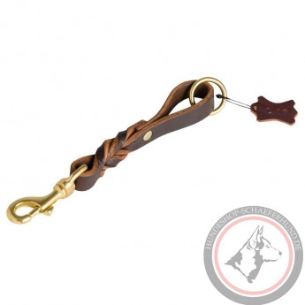 Braided Leather Dog Leash for Shepherd Walks and Training