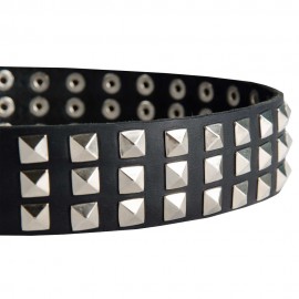 Exklusives Lederhalsband für Schäferhunde mit schönen Spikes