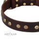 German Shepherd Collar "Bronze Sheen" FDT Artisan Tan Leather