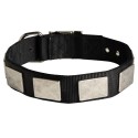 Exklusives Nylon Halsband mit rechteckigen Platten für Schäferhunde