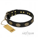 German Shepherd Collar "Vintage Attraction" FDT Artisan Black Leather