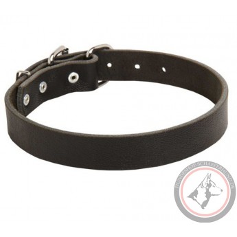 Wide Classic Leather Dog Collar