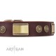 German Shepherd Collar "Golden Stones" FDT Artisan Tan Leather