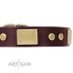 German Shepherd Collar "Shining Armour" FDT Artisan Tan Leather