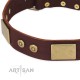 German Shepherd Collar "Shining Armour" FDT Artisan Tan Leather