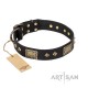 German Shepherd Collar "Spanish night" FDT Artisan Tan Leather