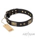 Halsband aus schwarzem Leder für Schäferhunde "Jewel Passion" FDT Artisan 