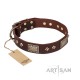 German Shepherd Collar "Spanish night" FDT Artisan Tan Leather