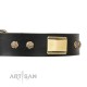 German Shepherd Collar "Black Sun" FDT Artisan Black Leather