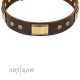 FDT Artisan Leather Dog Collar with Studs for German Shepherd "Captivating" 