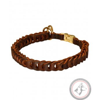 Braided Leather Choke Dog Collar