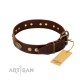 German Shepherd Collar "Magic Amulet" FDT Artisan Brown Leather