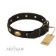 German Shepherd Collar "Eye-Catcher" FDT Artisan Tan Leather