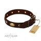 German Shepherd Collar "Hebe’s Jewel" FDT Artisan Tan Leather