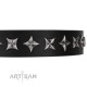 German Shepherd Collar "Lights-out" FDT Artisan Tan Leather