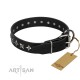 German Shepherd Collar "Lights-out" FDT Artisan Tan Leather