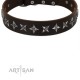 German Shepherd Collar "Stars of Glory" FDT Artisan Tan Leather