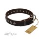 German Shepherd Collar "Stars of Glory" FDT Artisan Tan Leather