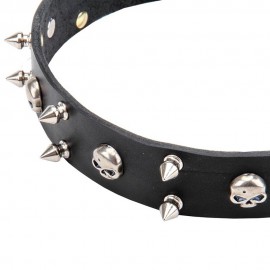 Originelles Rocker Stil Lederhalsband für Schäferhund