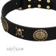 Schwarzes Lederhalsband für Schäferhund "Hip&Edgy" FDT Artisan