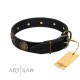 Schwarzes Lederhalsband für Schäferhund "Hip&Edgy" FDT Artisan