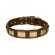 Leather Dog Collar with Brass Plates