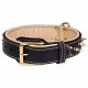 Studded Leather Dog Collar with Nickel Pyramids