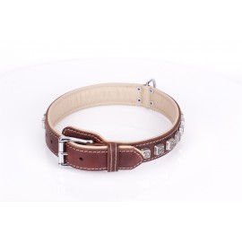 German Shepherd Collar  Brown Leather