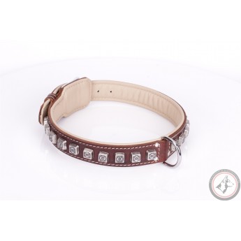 German Shepherd Collar  Brown Leather