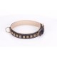 German Shepherd Collar with ornaments Black Leather