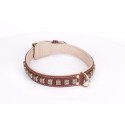 German Shepherd Collar  Bronze Brown Leather