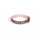 German Shepherd Collar Brown Leather with pyramides