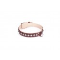 Exclusive German Shepherd Collar Brown Leather Silver Spikes