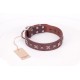 German Shepherd Collar  Bronze Brown Leather