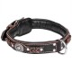 Chic designer leather collar with lichen and paddingfor German Shepherd