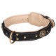 Fashionable leather collar with lichen and jewelry for German Shepherd