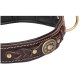 Fashionable leather collar with lichen and jewelry for German Shepherd