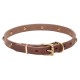 Leather Dog Collar with 1 Row Brass Studs