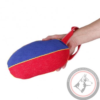 Schäferhunde Beißspielzeug Ball aus French Linen an Schnur