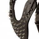 L Size Shepherd Harness of Leather with Spikes