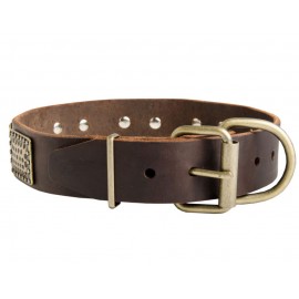 Lederhalsband Schäferhund mit Vintage Stil