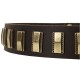 Leather Dog Collar with Small Brass Plates