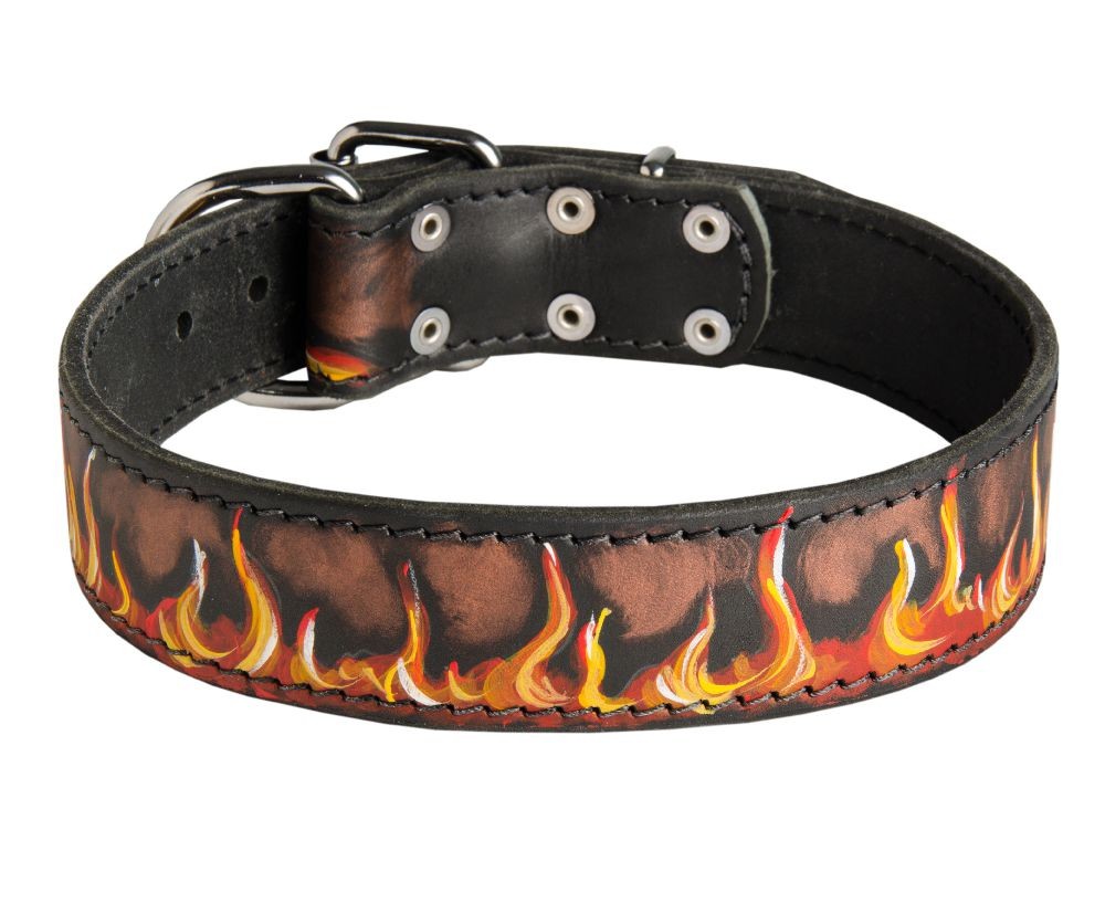 Flame Dog Collar atelieryuwa.ciao.jp