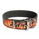 Breites Lederhalsband mt Flamme Muster Design für Schäferhunde