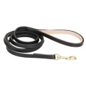 German Shepherd Leash Leather with Nappa Padded Handle