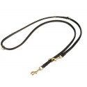 German Shepherd Leash of Round Leather, Two Snap Hooks